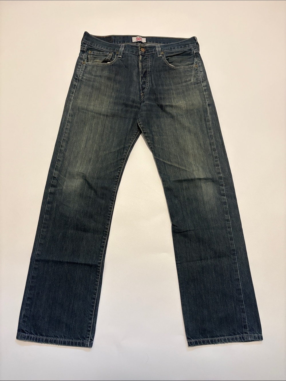 Levi's 50 Straight-Leg Button-Fly Jeans in Faded Dark Blue